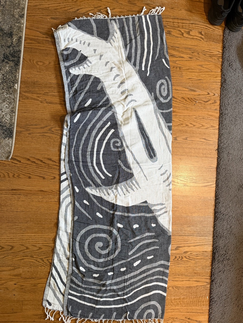 Large Sand Cloud Oversized Beach Towel Blanket Gray Tribal Boho Fringe Throw
